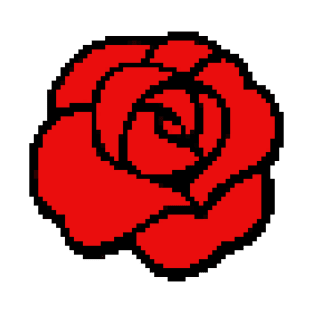 Rose Flower Pixel Art T-Shirt