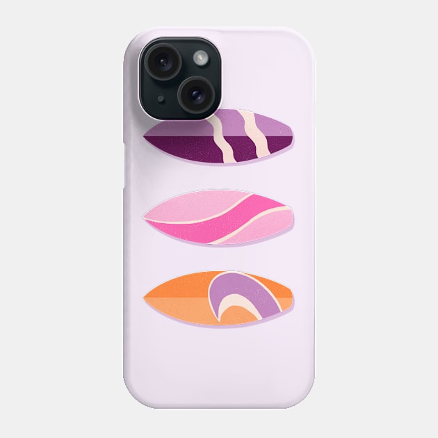 colorful surfboards- pink, orange and purple Phone Case by Home Cyn Home 