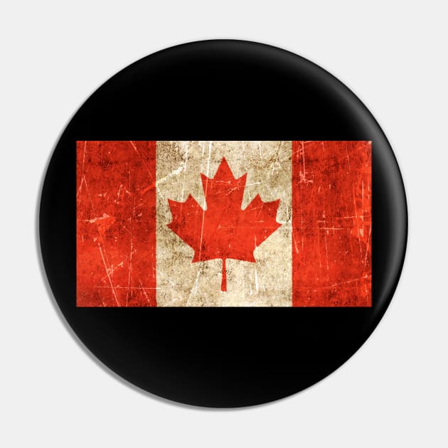 Vintage Aged and Scratched Canadian Flag Pin by jeffbartels