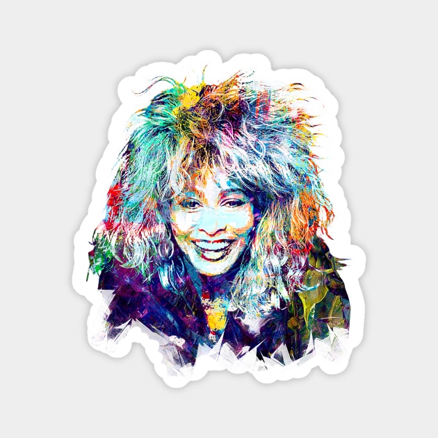 Tina Turner Abstract Paintings Magnet by AnKa Art