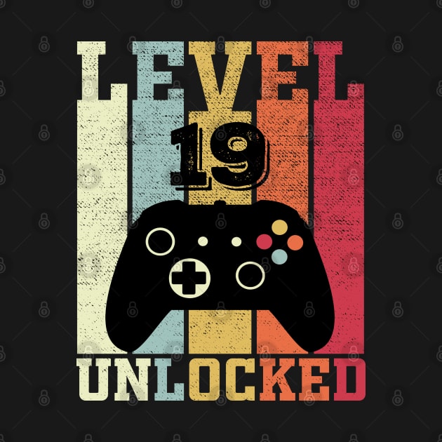 Level 19 Unlocked Funny Video Gamer 19th Birthday Gift by DragonTees