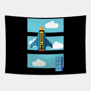 Rocket to the sky Tapestry