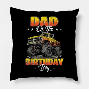 Dad Of The Birthday Boy Monster Truck Birthday Family Pillow