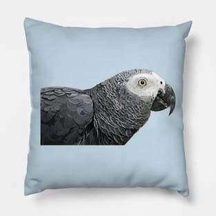 Gray parrot Pillow