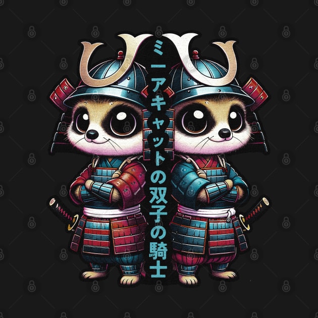 Kawaii Samurai Cute Animal Meerkat with Katana Warrior by EmuftyDesign