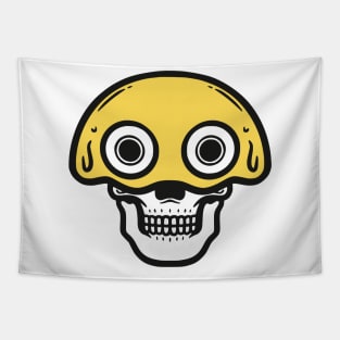 Confused Emoticon with Skull Tapestry