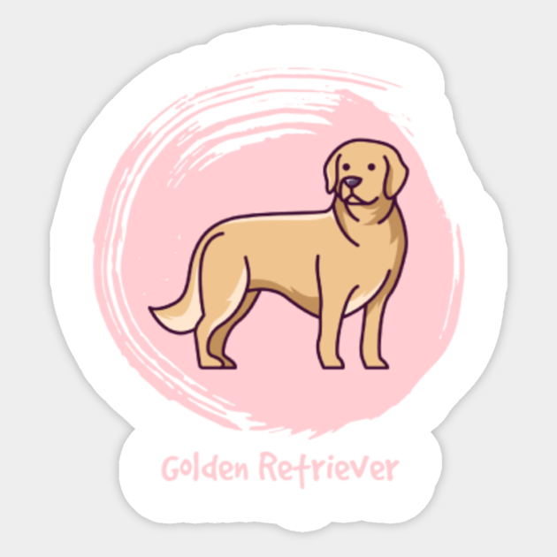 Golden Retriever Cute Dog Cartoon Golden Retriever Dog Sticker Teepublic