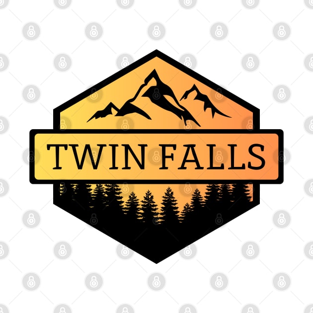 Twin Falls Idaho Mountains and Trees by B & R Prints