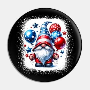 4th Of July Patriotic Gnomes Sunglasses American Fireworks Pin