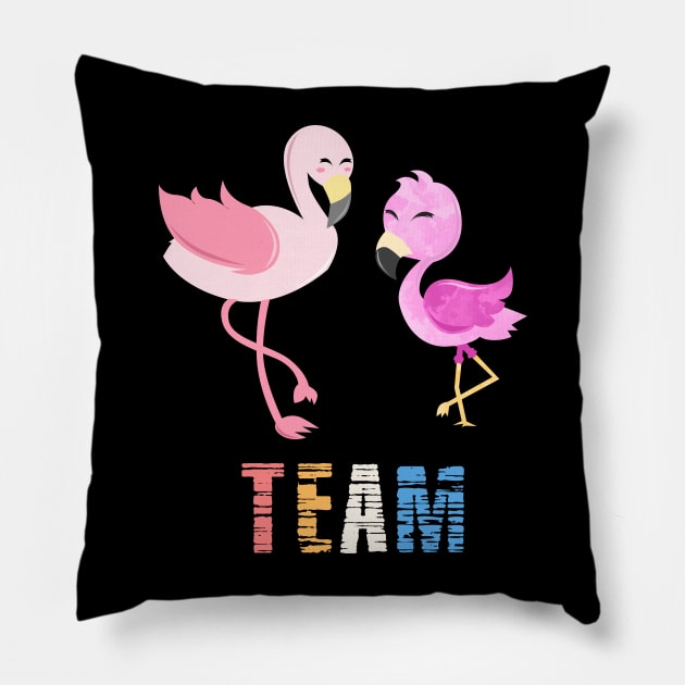 Flamingo Team Pillow by Imutobi