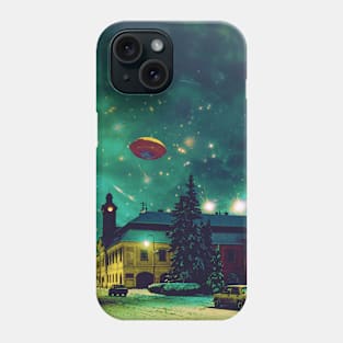 Winter Nights - Space Collage, Retro Futurism, Sci-Fi Phone Case