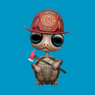 Cute Baby Turtle Firefighter T-Shirt