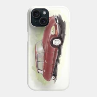 Classic Citroën DS2 Painting in Burgundy Red Phone Case