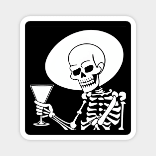 Skeleton with martini cheers cocktail Magnet