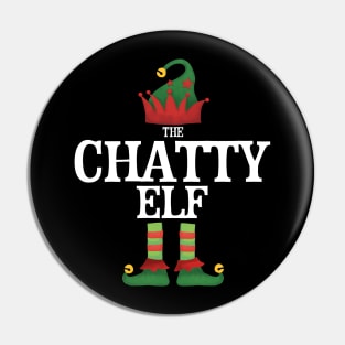 Chatty Elf Matching Family Group Christmas Party Pajamas Pin