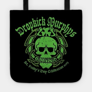 christmas holiday punk band green skull art Tote