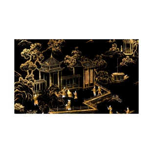 black gold oriental pagodas T-Shirt