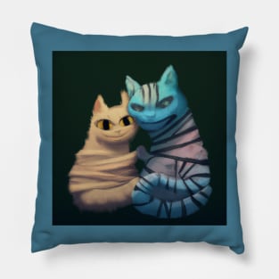 Two Mummy Cats Should Have Fallen in Love Before They Got Wrapped Up Pillow