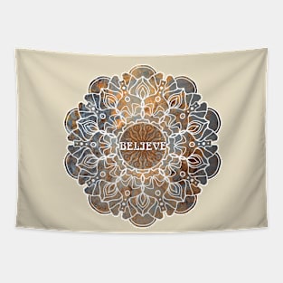 BELIEVE Mandala Art Tapestry