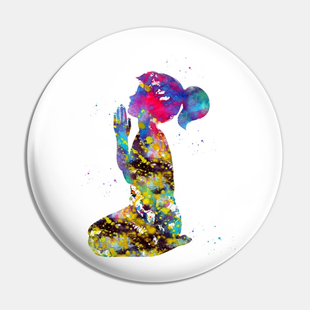 Little girl praying Pin by erzebeth