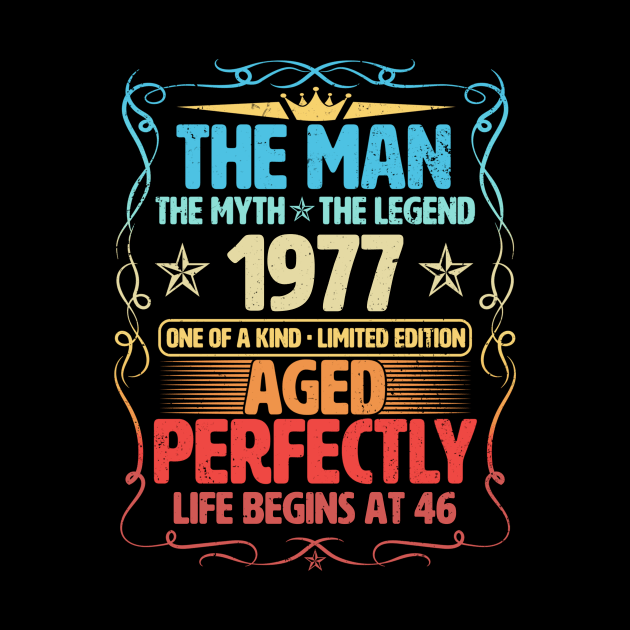 The Man 1977 Aged Perfectly Life Begins At 46th Birthday by Foshaylavona.Artwork