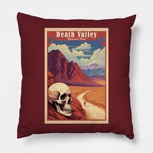 Death Valley National Park Vintage Travel  Poster Pillow