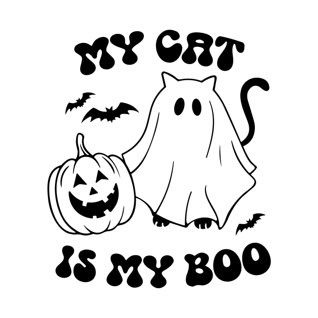 My Cat Is My Boo, Ghost Cat, Halloween by styleandlife