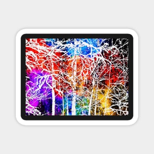 Birch Forest Grunge Magnet