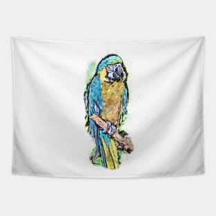 Watercolor Sketch Style Colorful Bird Tapestry