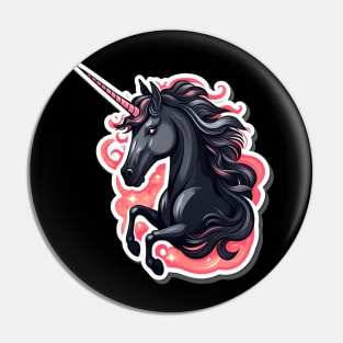 Beautiful black unicorn Pin