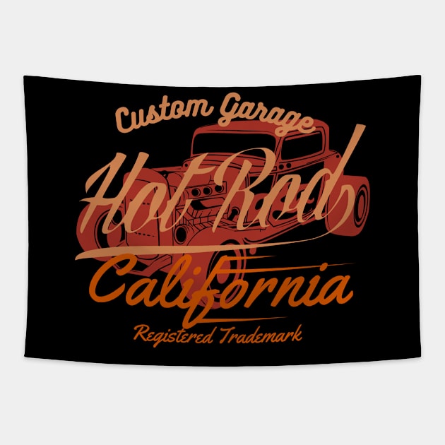 Custom Garage Hot rod california Tapestry by SpaceWiz95