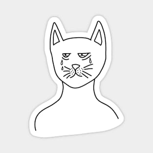 Tired Cat Crying Magnet