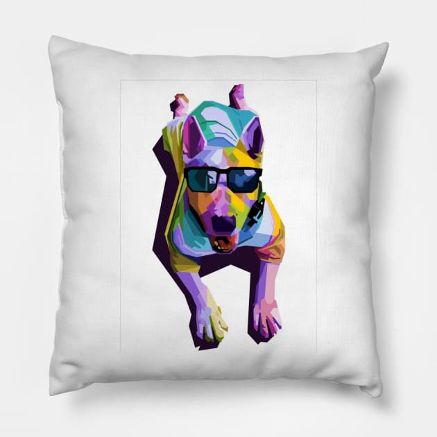 Bull terrier Pillow by Hand-drawn