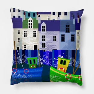 Seaside Town Pillow