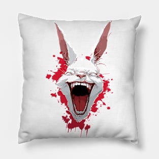 Beware White Rabbit Comic Horror Art II Pillow