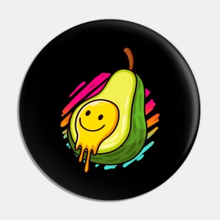 Avocado Smiling Face Cartoon Fruit Pin