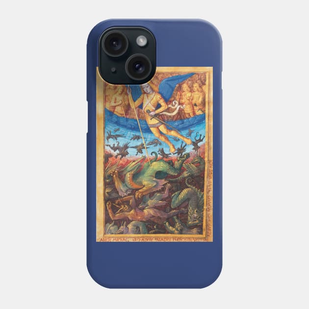 St. Michael Fighting the Dragon (French medieval illustration) Phone Case by starwilliams