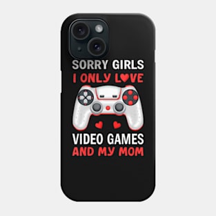 Valentines Day boys kids son Video Games funny gamer hearts Phone Case