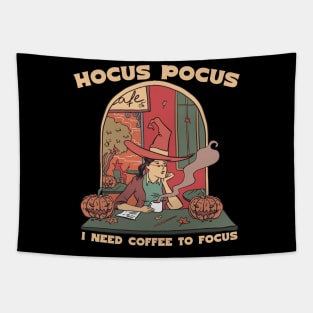 Hocus Pocus I need coffee to focus Tapestry