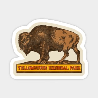 Vintage Yellowstone National Park Buffalo Souvenir Magnet