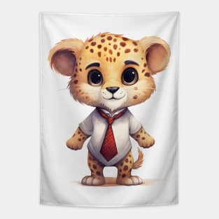 Cheetah Wearing a Tie Tapestry