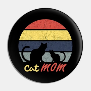 Retro Funny Cat Lover, Cat Mom Birthday Gift Pin