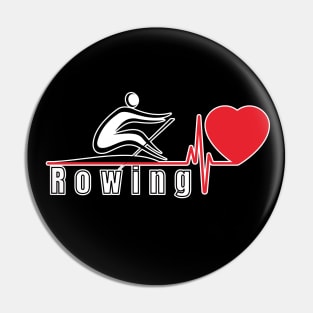 Rowing heart love Pin