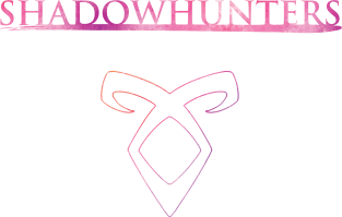 Shadowhunters logo + outline rune below (pink watercolour) / The Mortal Instruments - Clary, Alec, Jace, Izzy, Magnus - Malec - Parabatai - rune Magnet