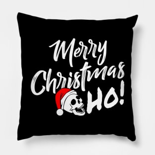 Merry Christmas Ho Skull Pillow