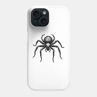 Arachnid Artistry: Spider Sketch on White Phone Case