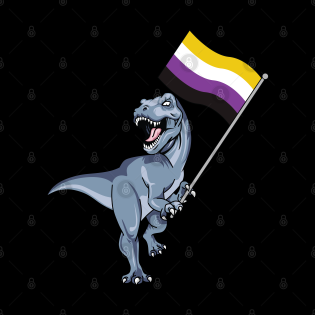 Nonbinary Flag Dinosaur LGBTQIA Pan Pride LGBT Nonbinary Decal Cat