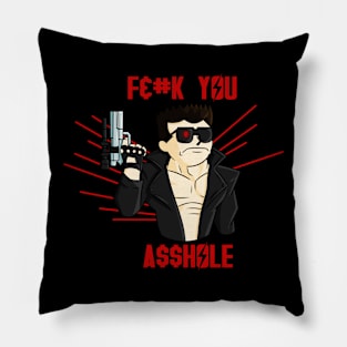 Cyborg From The Future Censored Version Pillow