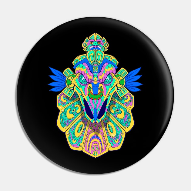 Aztec Head Pin by carrillo_art_studios