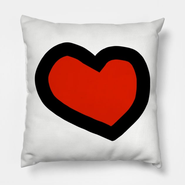 Chunky Red Heart for Valentines Day Pillow by ellenhenryart